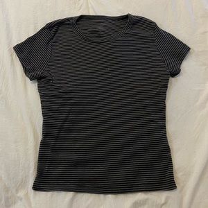 Brandy Melville Black & Grey Striped Top